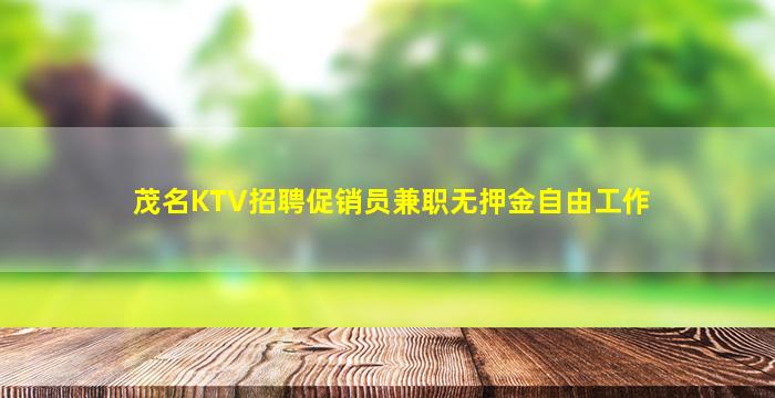 茂名KTV招聘促销员兼职无押金自由工作